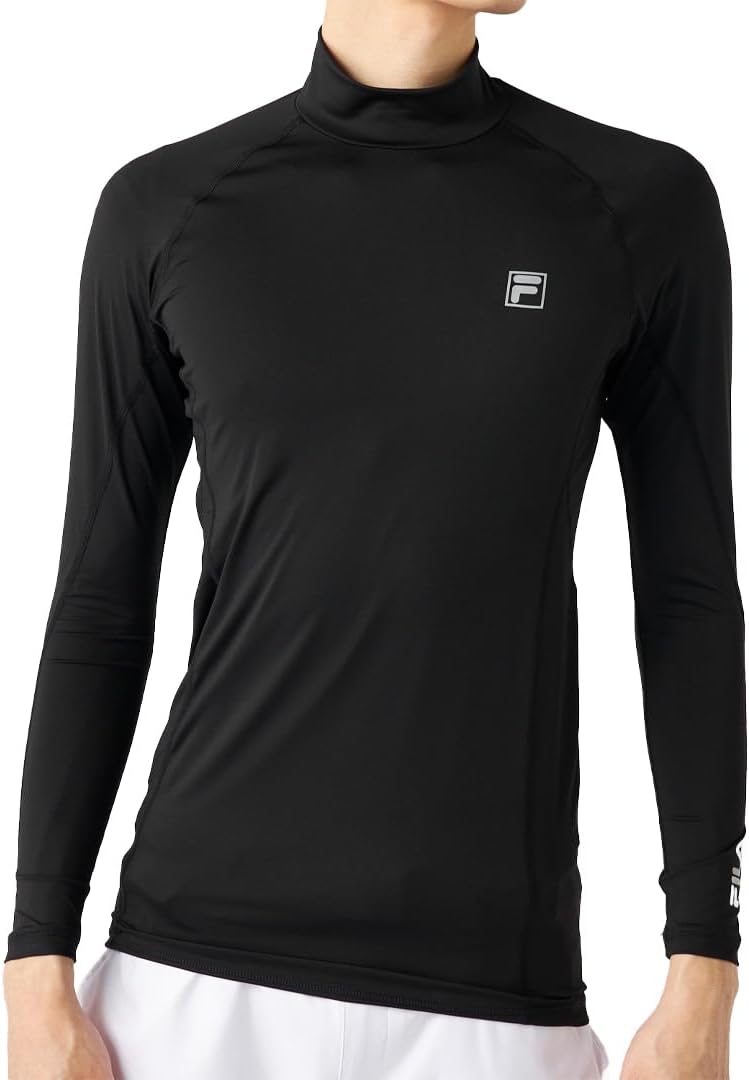 

Мужская футболка с длинным рукавом Fila Golf, высокий воротник, влагоотводящая, быстросохнущая, с защитой от УФ-излучения