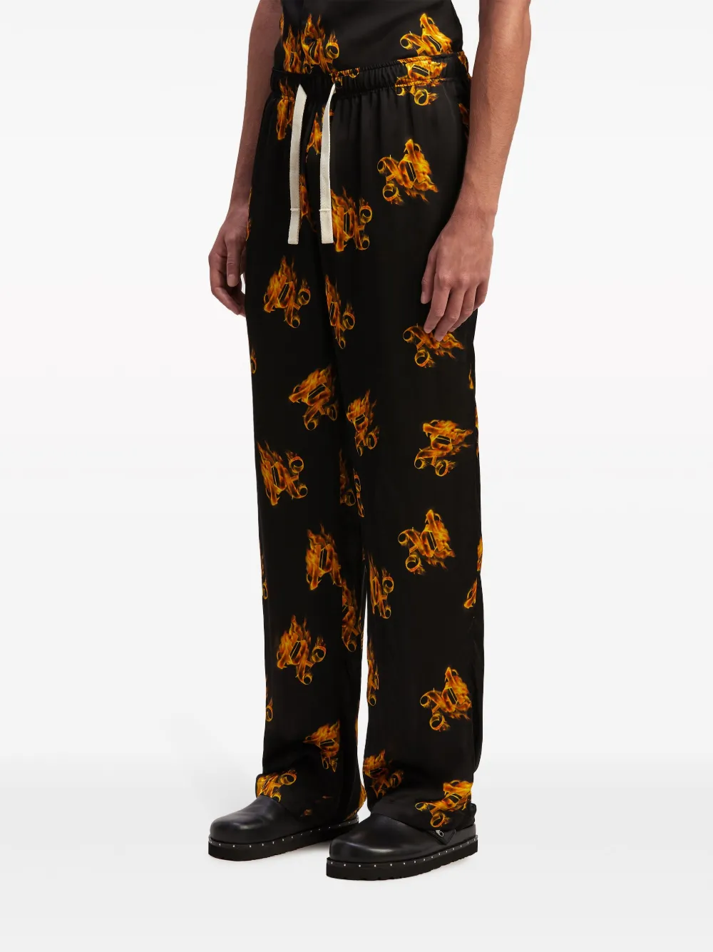 Спортивные брюки Burning с вышитой монограммой PALM ANGELS, черный — фото 4