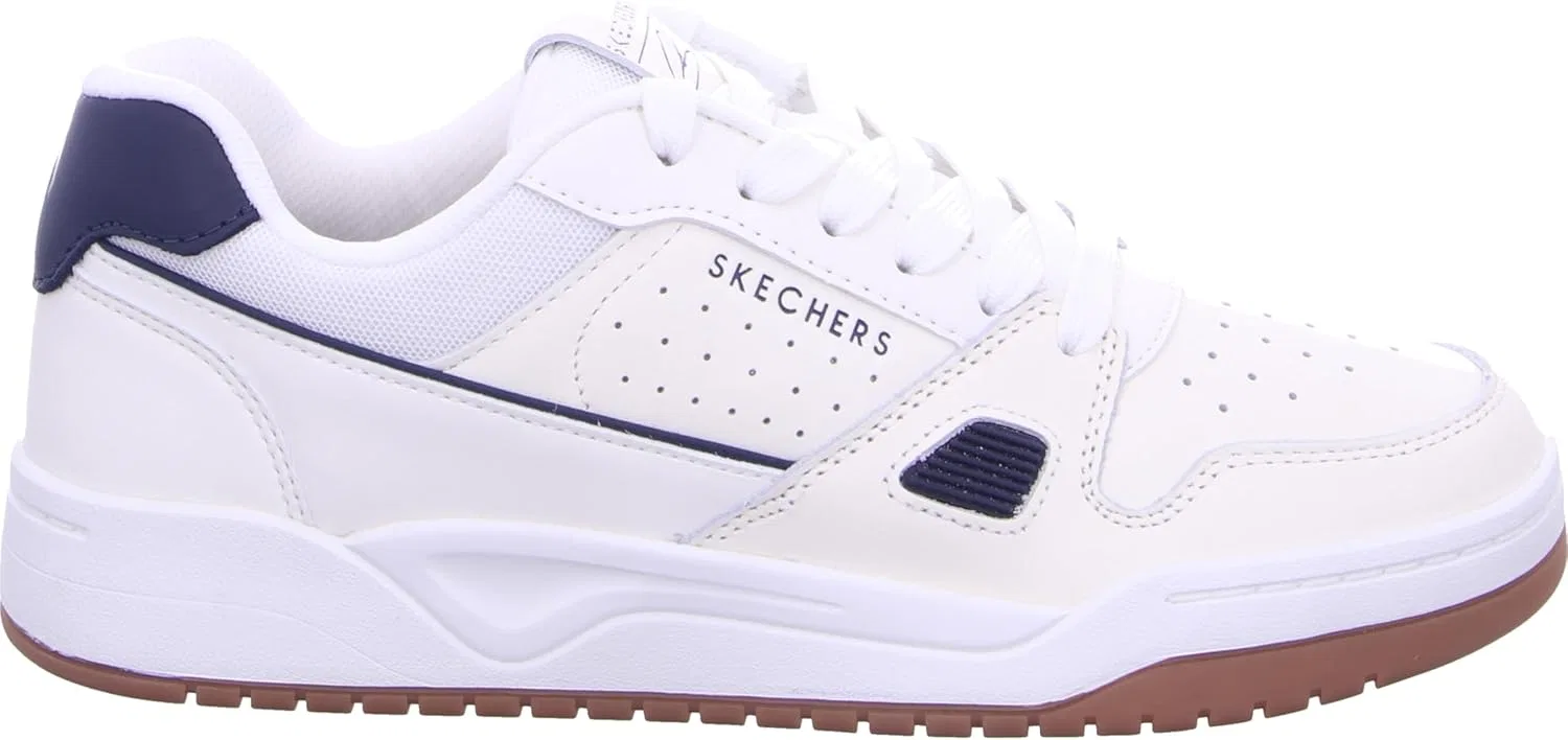 Мужские кроссовки Skechers Koopa Harry Kane Court Trainers, White Leather Suede Navy Trim — фото 2