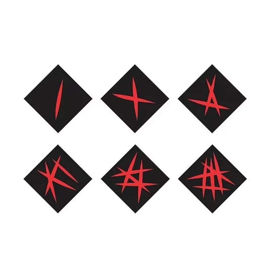 

D6 19 мм прорезной штамп — черный с красным, Dice (Black Oak)