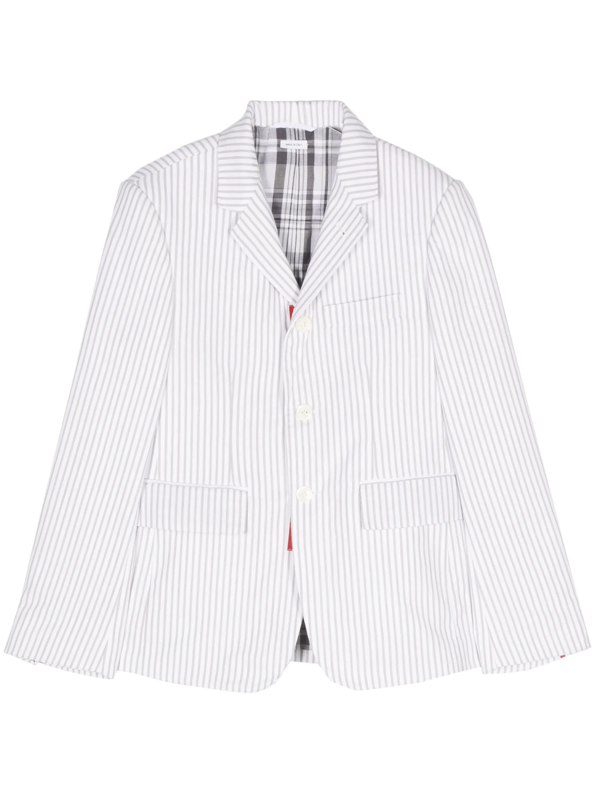 

Однобортный пиджак в полоску Thom Browne, серый
