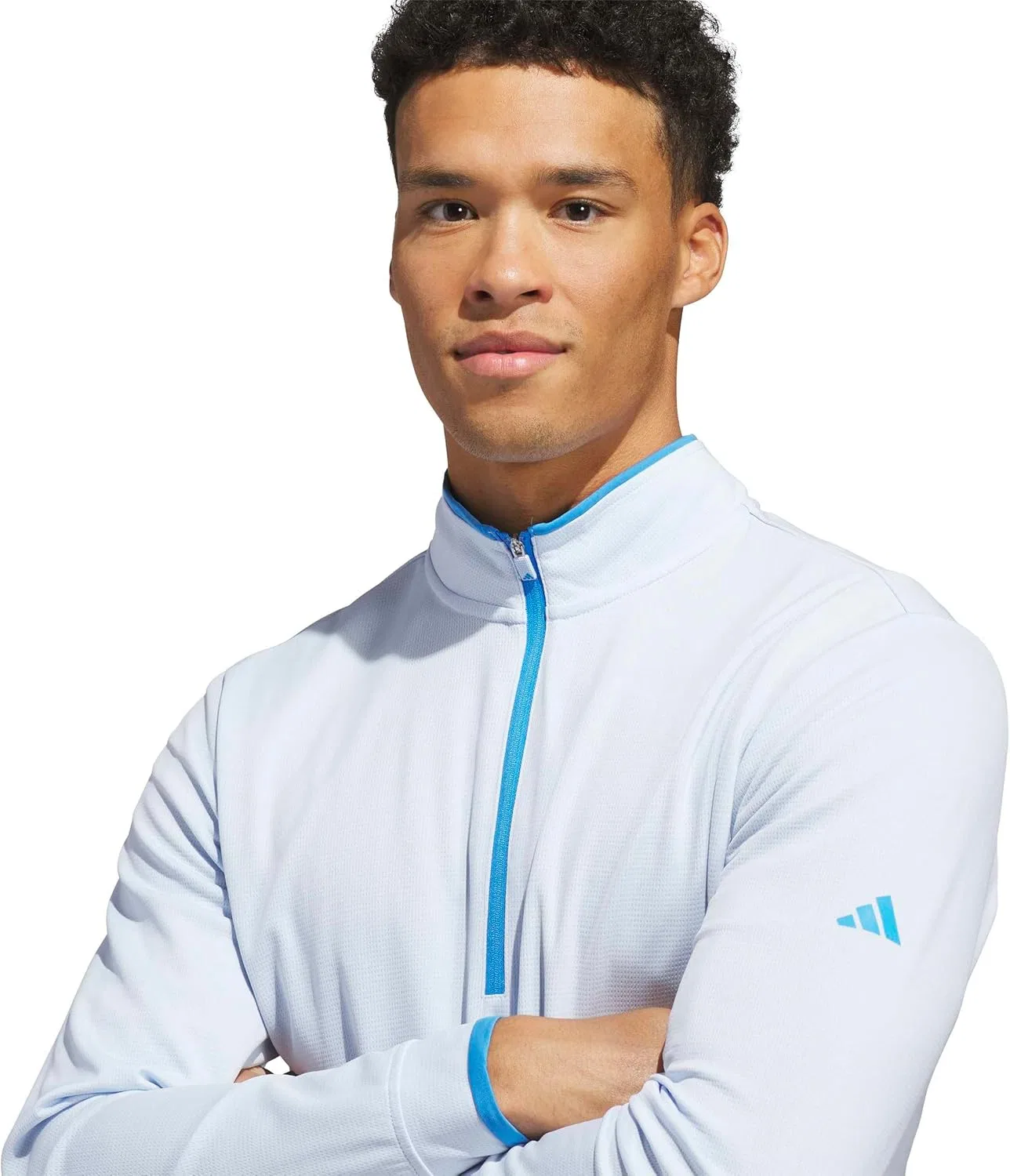 Толстовка Adidas мужская с молнией на четверть, легкая, с защитой от ультрафиолета — фото 4