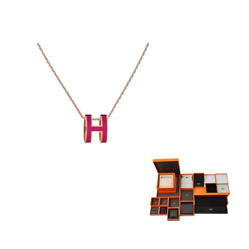 

HERMES Позолоченное ожерелье POP H Collection для женщин из розового золота