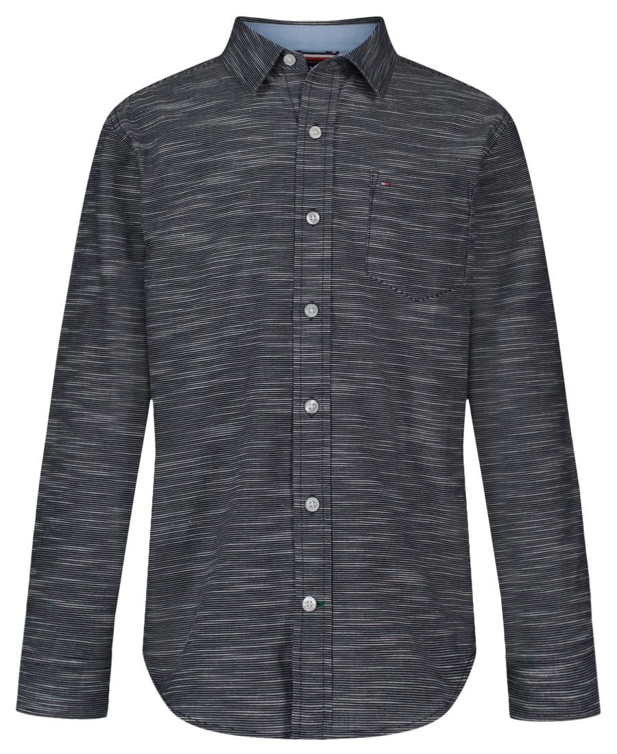 

Детская рубашка с длинными рукавами из фактурной ткани, размер 8-20 Tommy Hilfiger, Navy