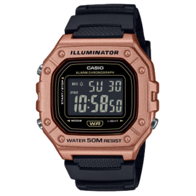 

CASIO Часы W 218 Collection Quartz Movement Resin Strap Watch Unisex Black Dial, Black Dial