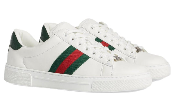 Кроссовки ace leather sneakers 'white green red' Gucci, белый — фото 2