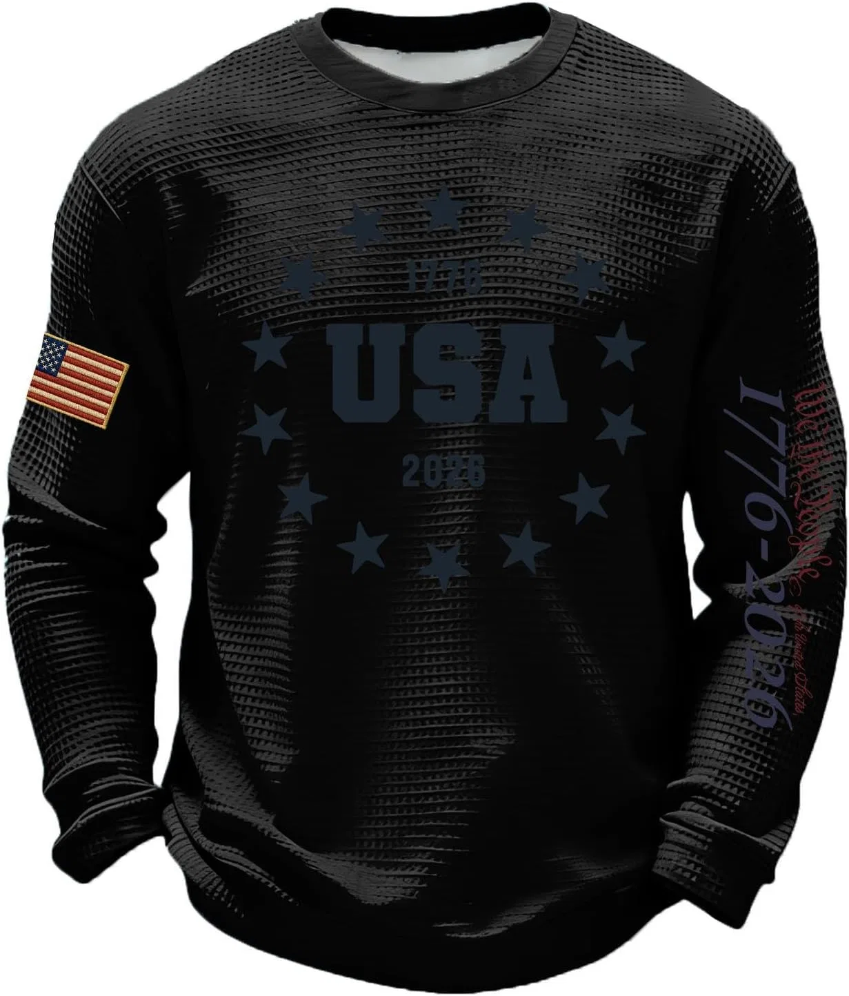 Футболка мужская с длинным рукавом вафельной вязки Patriot, 3-black