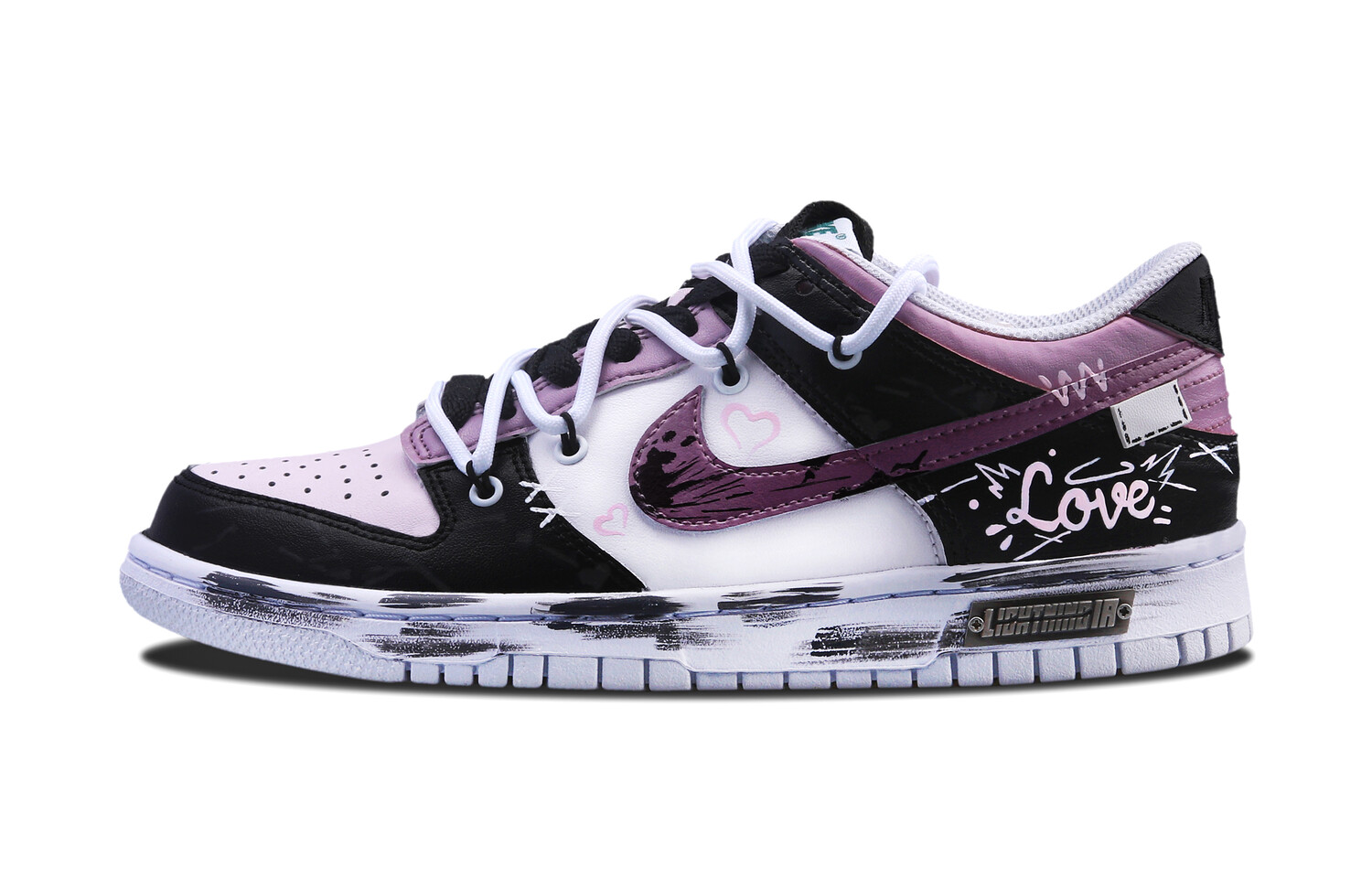 

Кроссовки Nike Dunk Skateboarding Shoes Women's Low-top Black, розовый