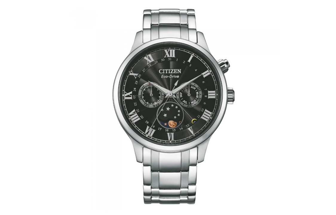 

CITIZEN Часы Solar Quartz Movement Stainless Steel Strap Watch Men's Watch Black Dial AP1050 81E, Black Dial