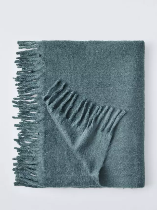 

Плед John Lewis Mohair Effect Plain, цвет bluestone