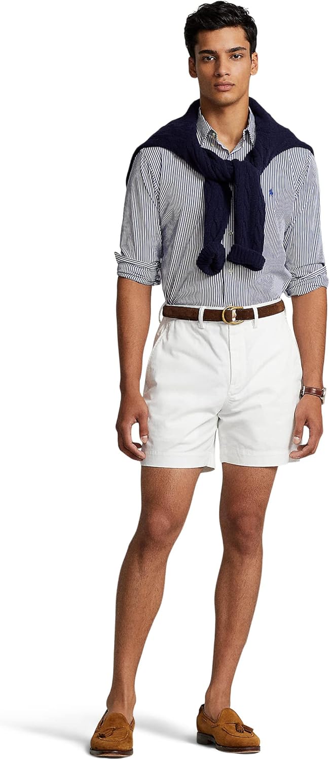 POLO RALPH LAUREN Классические шорты Bedford 6", Pure White — фото 4