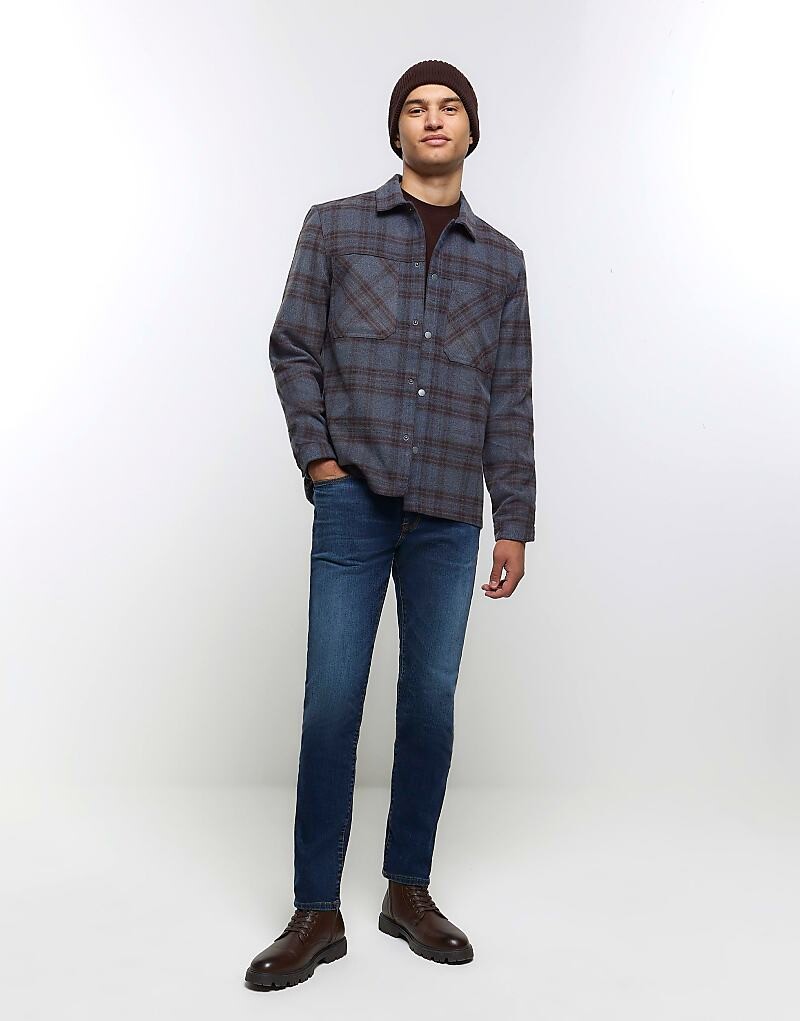 

Темно-синие джинсы скинни River Island