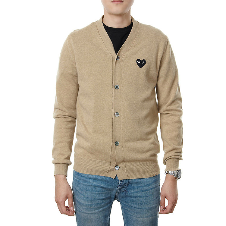 Кардиган COMME des GARCONS PLAY Cardigan Black Emblem 'Beige' AZ-N024-051-3, бежевый — фото 3