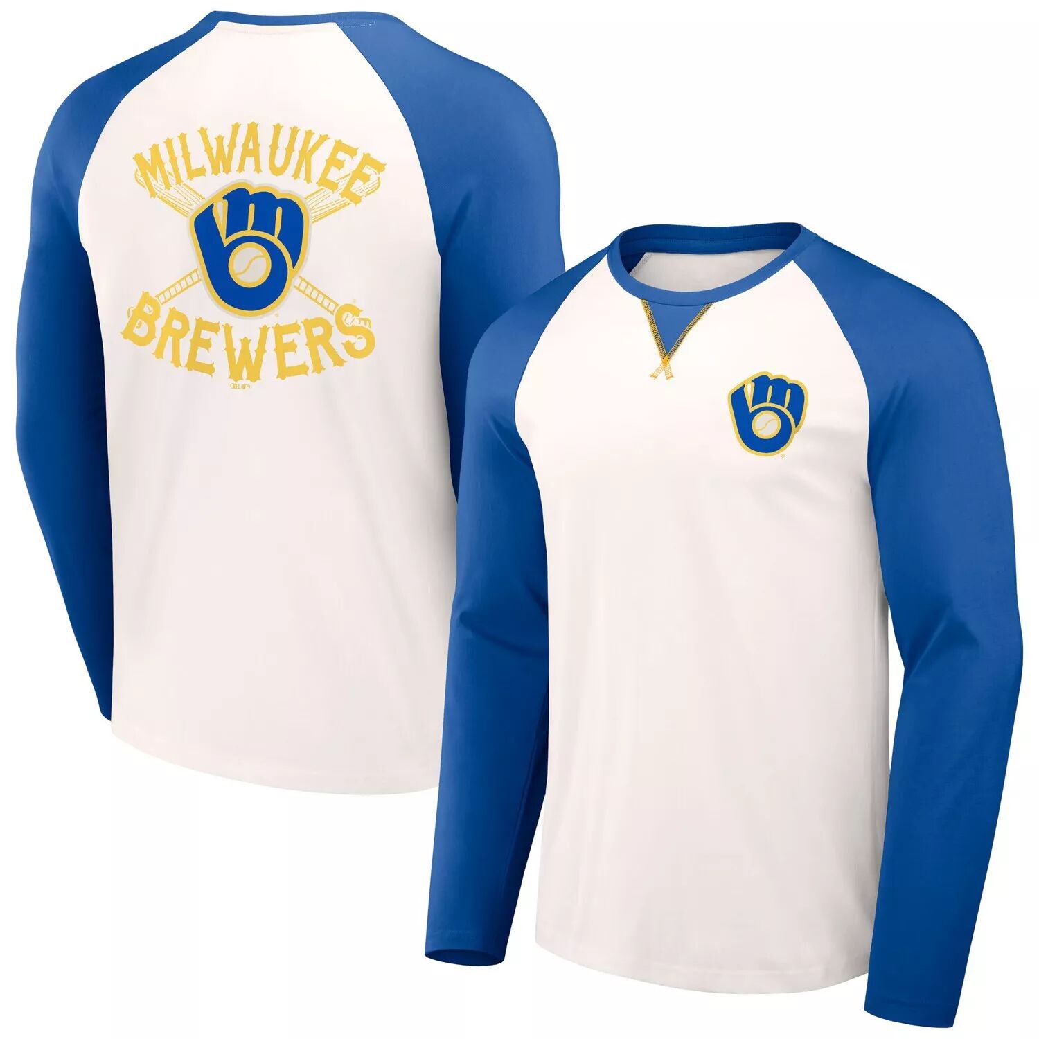 

Мужская футболка Darius Rucker Collection от Fanatics White/Royal Milwaukee Brewers Team Color реглан