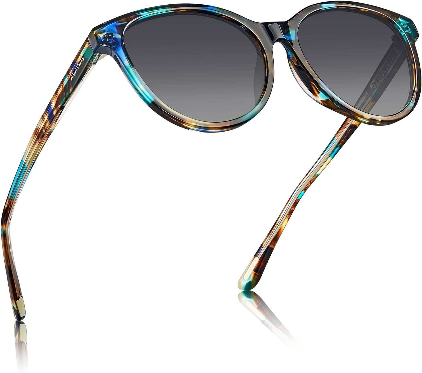 

Женские солнцезащитные очки AVAWAY с поляризацией и 100% защитой от УФ-излучения для вождения, гольфа, пеших прогулок и катания на лодке, 4.blue Tortoise Frame & Gradient Grey Lens