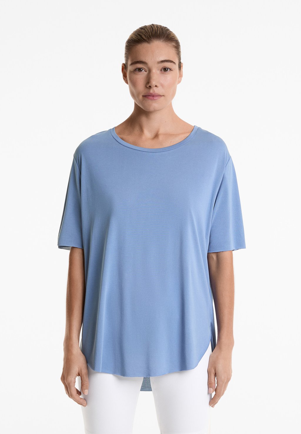 

Базовая футболка WITH ROUND NECK OYSHO, цвет Mottled Royal Blue