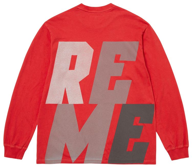 Светоотражающая футболка с длинными рукавами Supreme, красная — фото 2