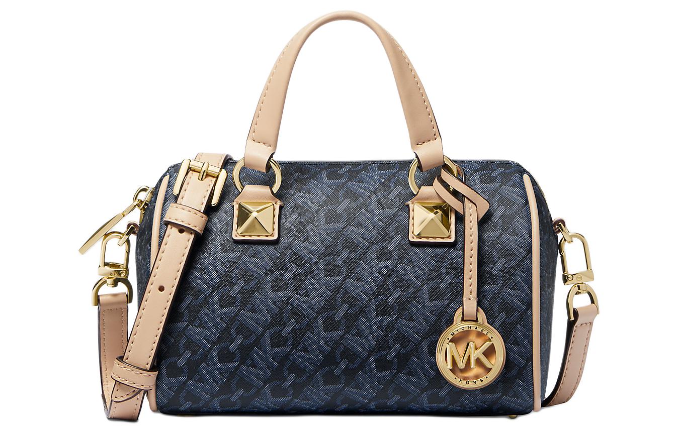

MICHAEL KORS Сумка Грейсон искусственная кожа бостон женская маленькая темно-синяя