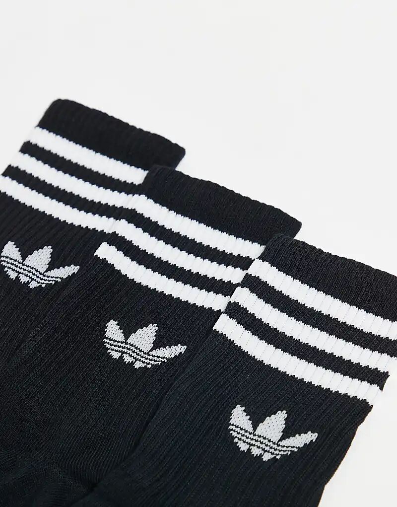 Носки Adidas Originals adicolor Trefoil, 3 пары, черный цвет — фото 2