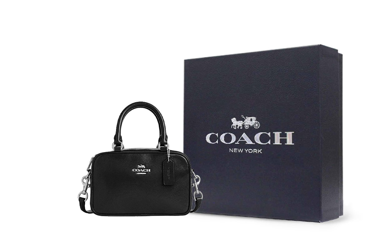 

COACH Кожаная сумка через плечо из коровьей кожи, маленькая женская черная