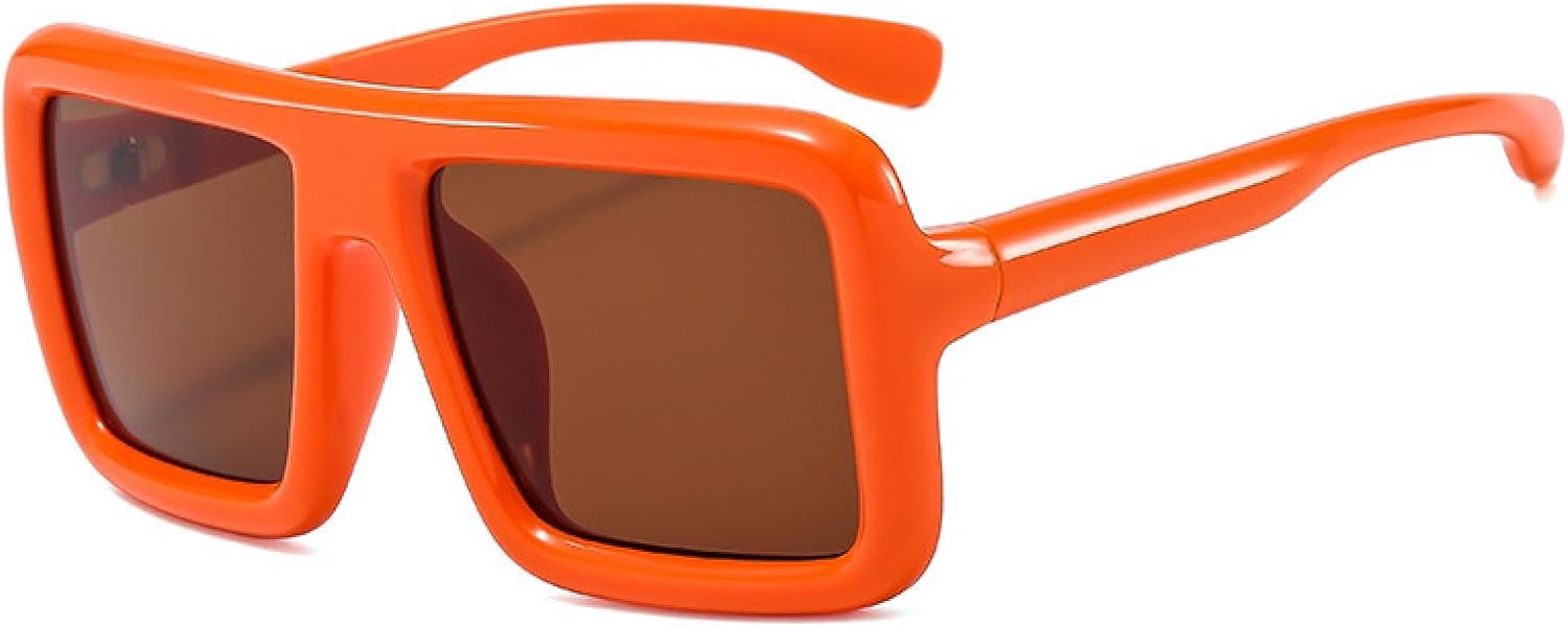 

Модные солнцезащитные очки большого размера конфетных цветов для женщин, защита от УФ-излучения UV400, ретро-стиль, панк-стиль, мужские солнцезащитные очки VVTWSSW, Orange Tea