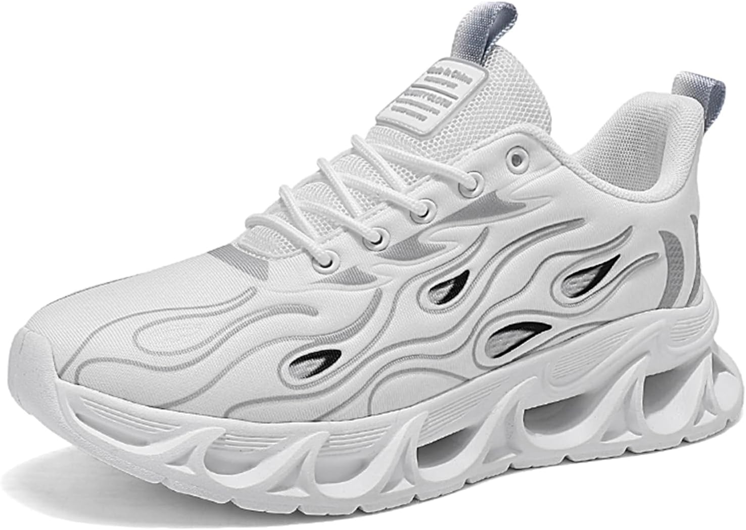 

Мужские легкие повседневные спортивные кроссовки средней высоты с шнуровкой, противоскользящие и водонепроницаемые, дышащие, подходят для бега, бадминтона и занятий в спортзале Qaoterod, белый