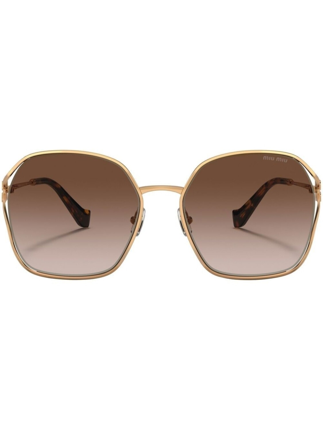 

Солнцезащитные очки в круглой оправе Miu Miu Eyewear, металлик