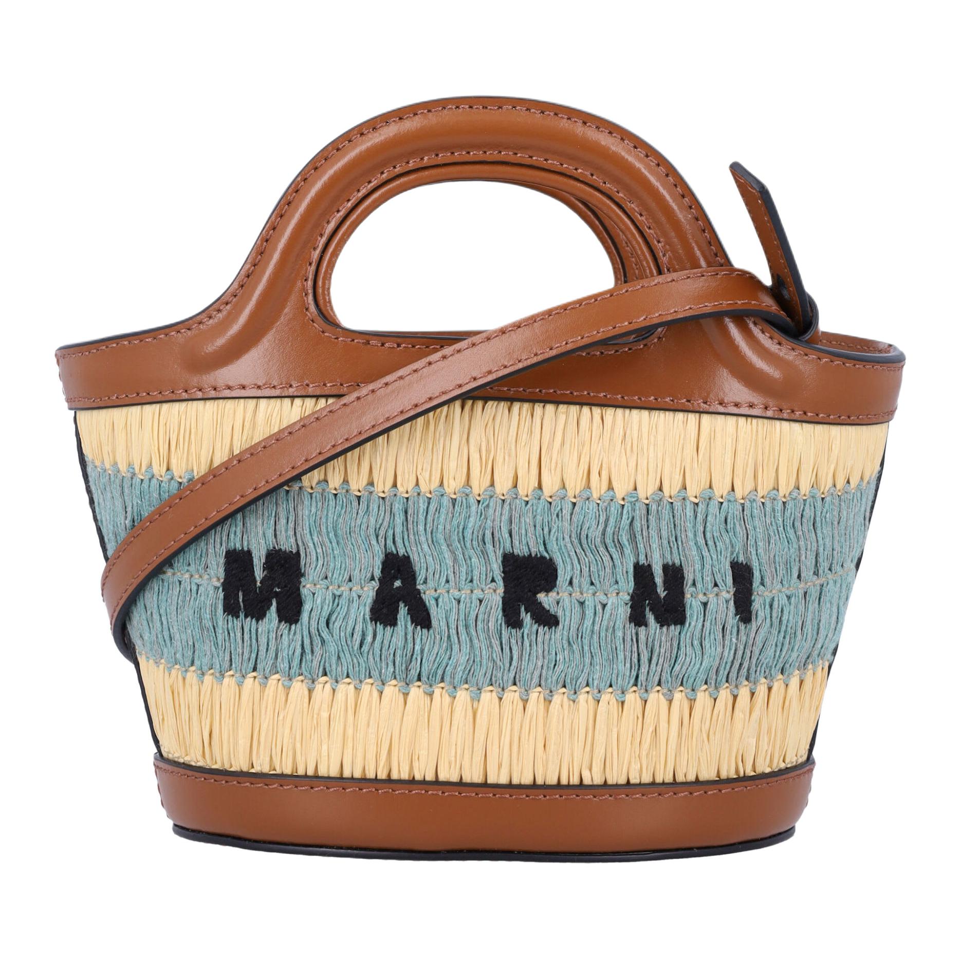 

MARNI Вышитая полосатая микросумка с логотипом