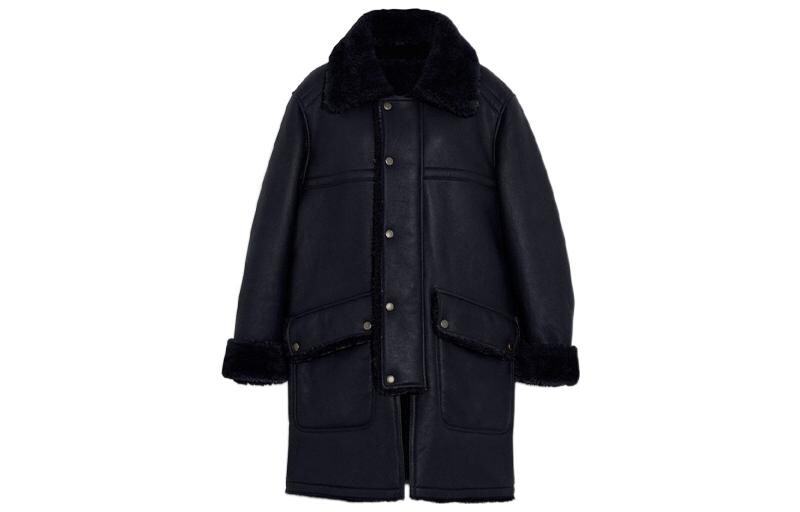 

COACH Мужская кожаная куртка, цвет Navy