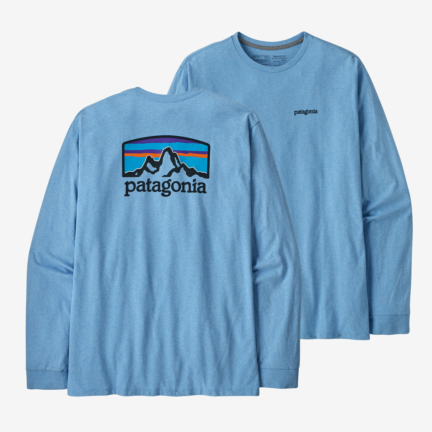 

Мужская футболка Fitz Roy Horizons Responsibili с длинными рукавами Patagonia, цвет Lago Blue