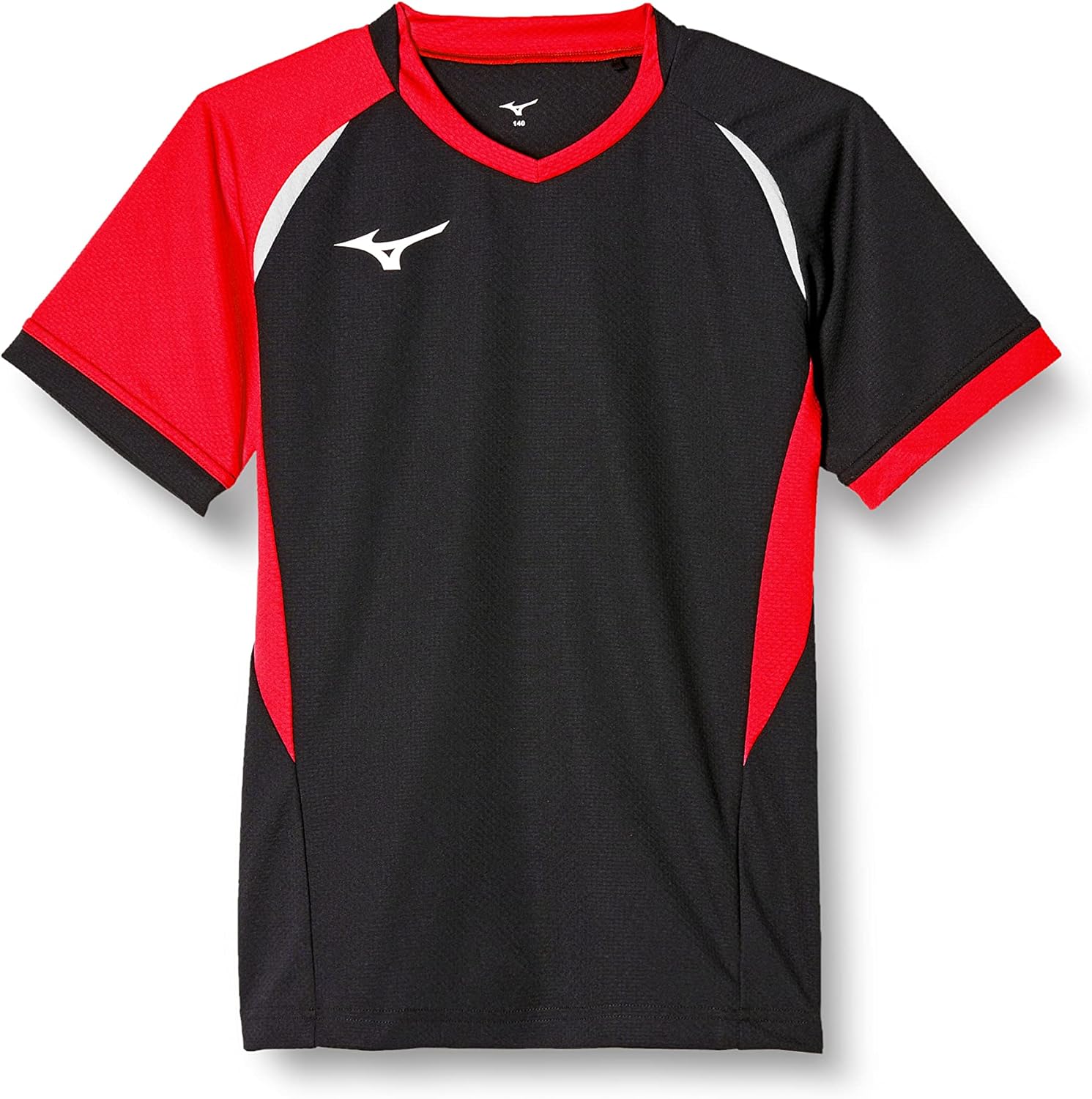

Волейбольная футболка Mizuno V2MA2112, игровая футболка, с коротким рукавом, влагоотводящая, быстросохнущая, доступна в детском варианте, белый/черный/красный