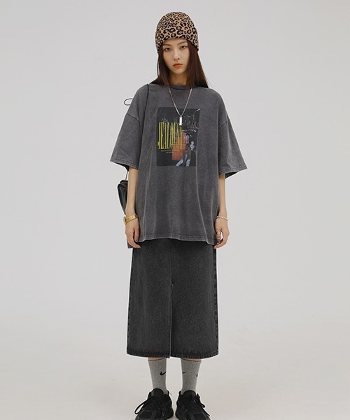 

Футболка винтажная, оверсайз, рок-стиль MASONPRINCE, черный