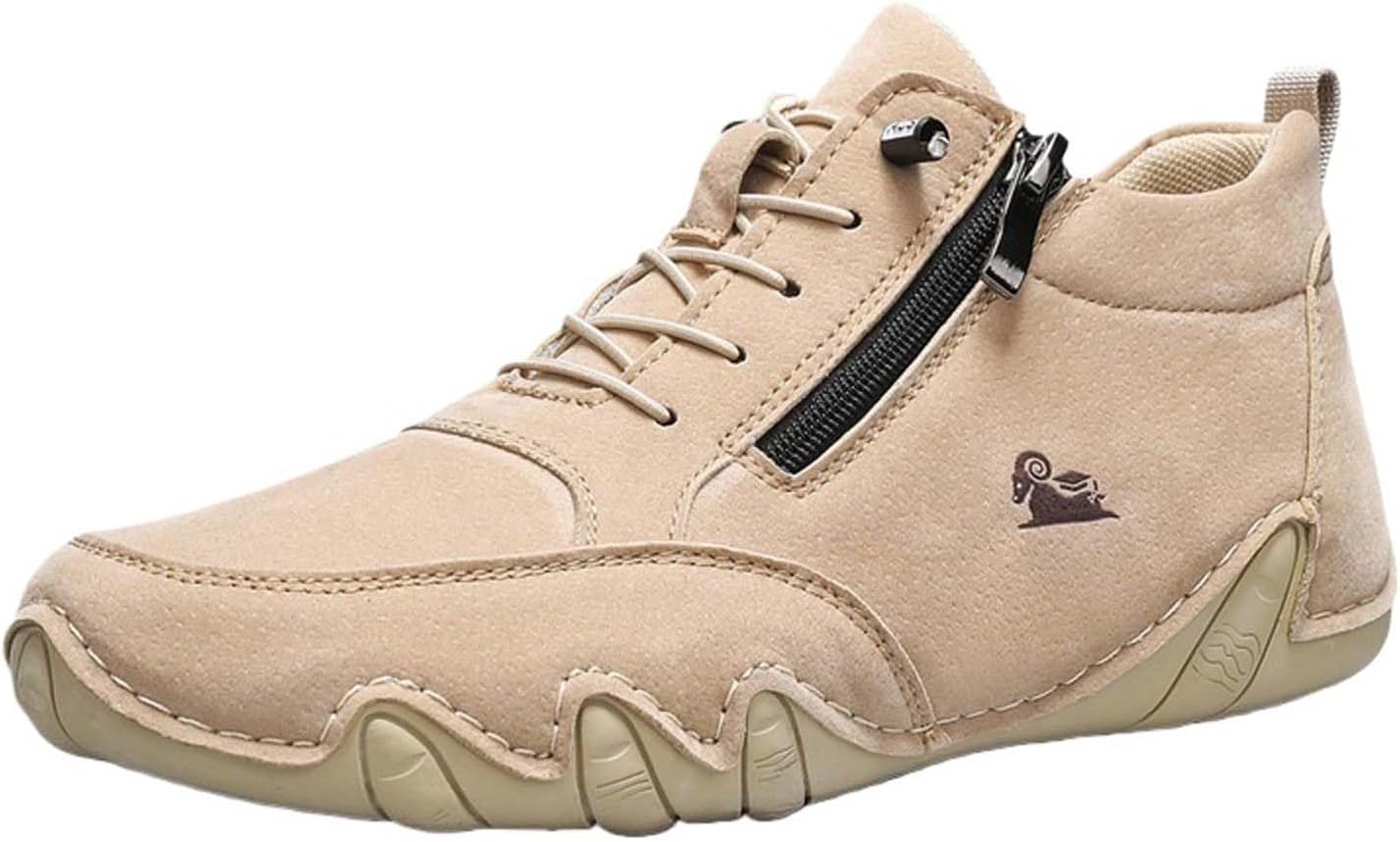 

Мужские ботинки Чакка Легкие босоногоходные кроссовки Модные кожаные туфли для вождения на открытом воздухе Повседневные ручной работы Высокие слипоны Ботинки для походов Generic, хаки