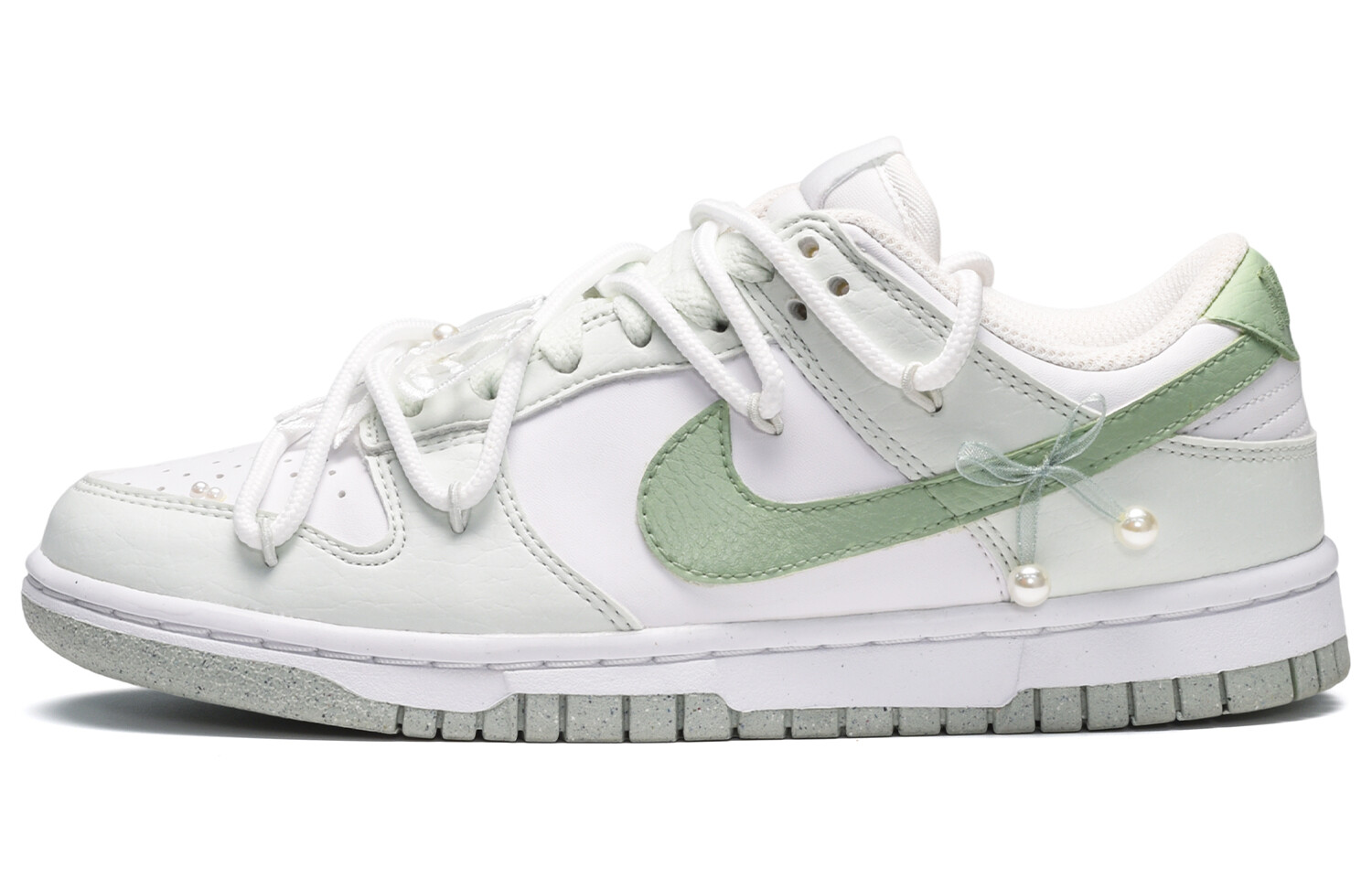 

Кроссовки Nike Dunk Skateboard Shoes Women's Low-Top White Green