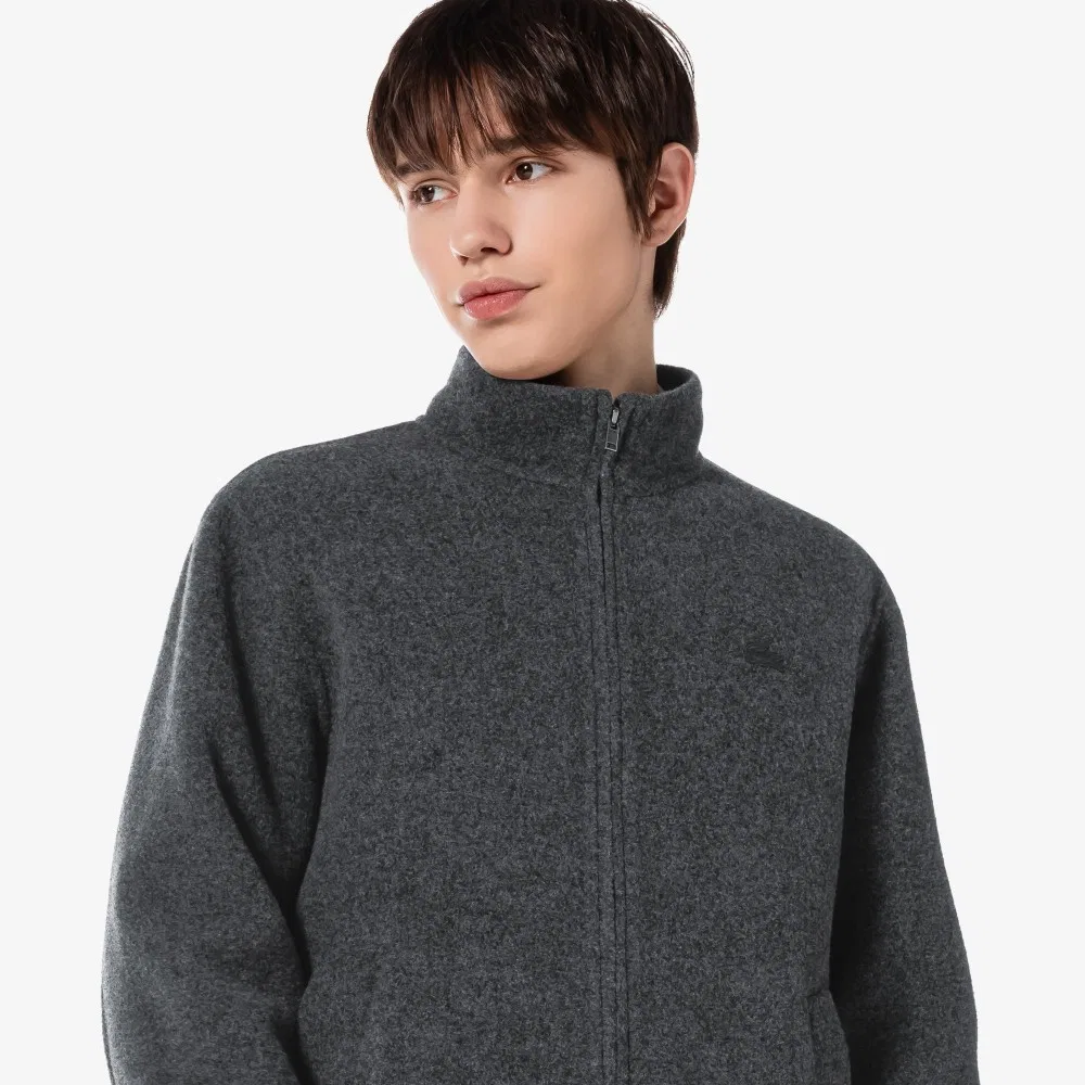 Мужская шерстяная куртка с высоким воротником серая от Lacoste — фото 3
