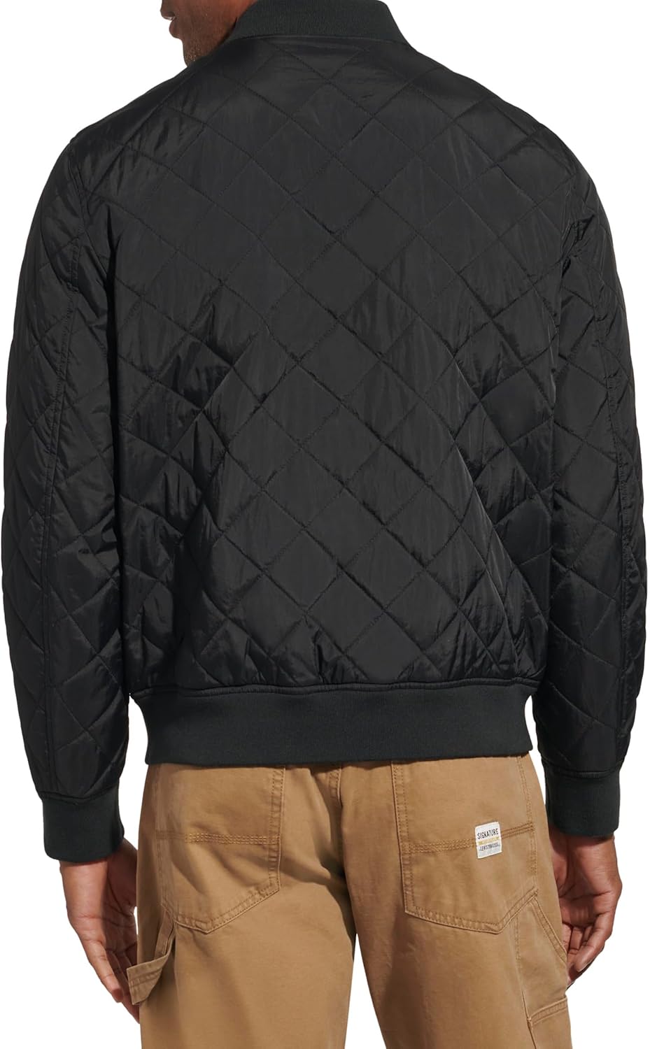 Мужская куртка-бомбер Levi's с ромбовидной стежкой, New Black Dry Touch Nylon — фото 3