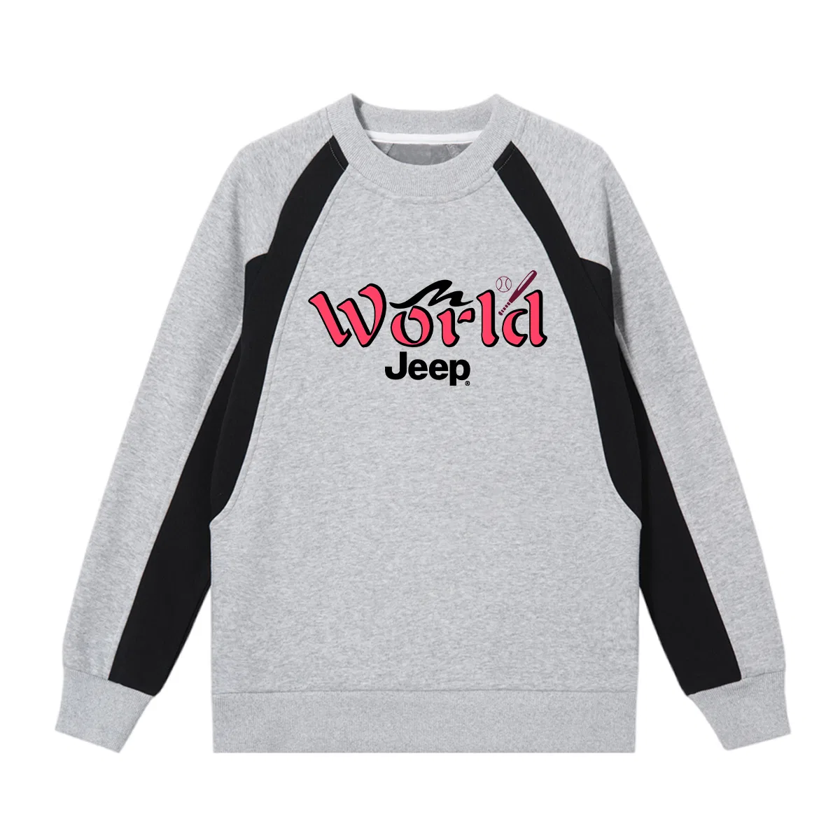 Свитшот детский с круглым вырезом утепленный Grade School Jeep, Black Gray — фото 3