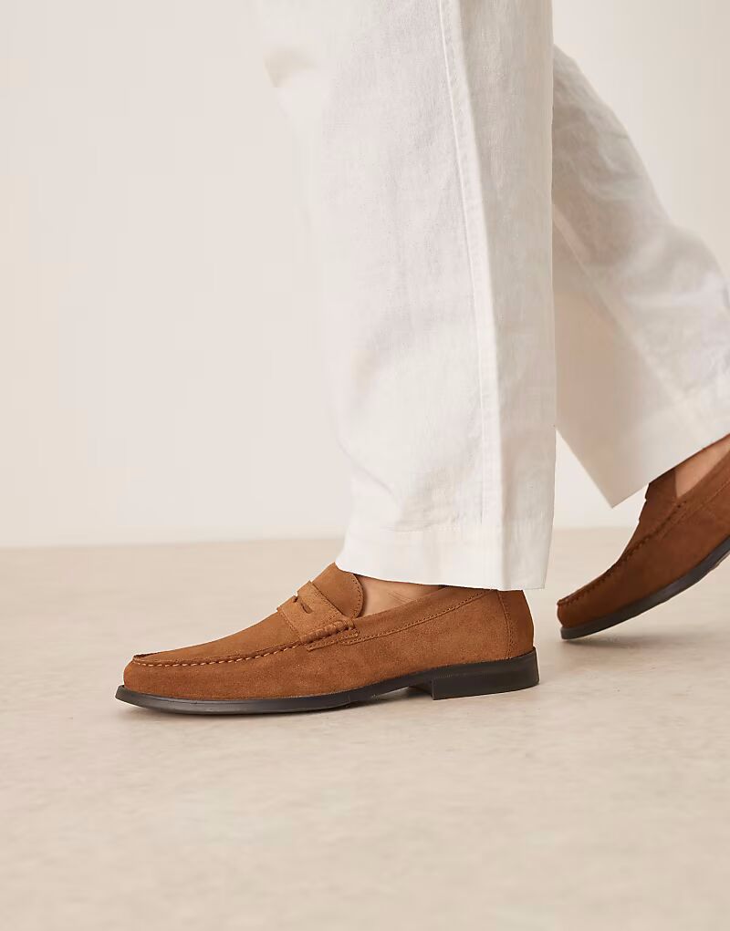 Пенни-лоферы ASOS DESIGN из коричневой замши — фото 3