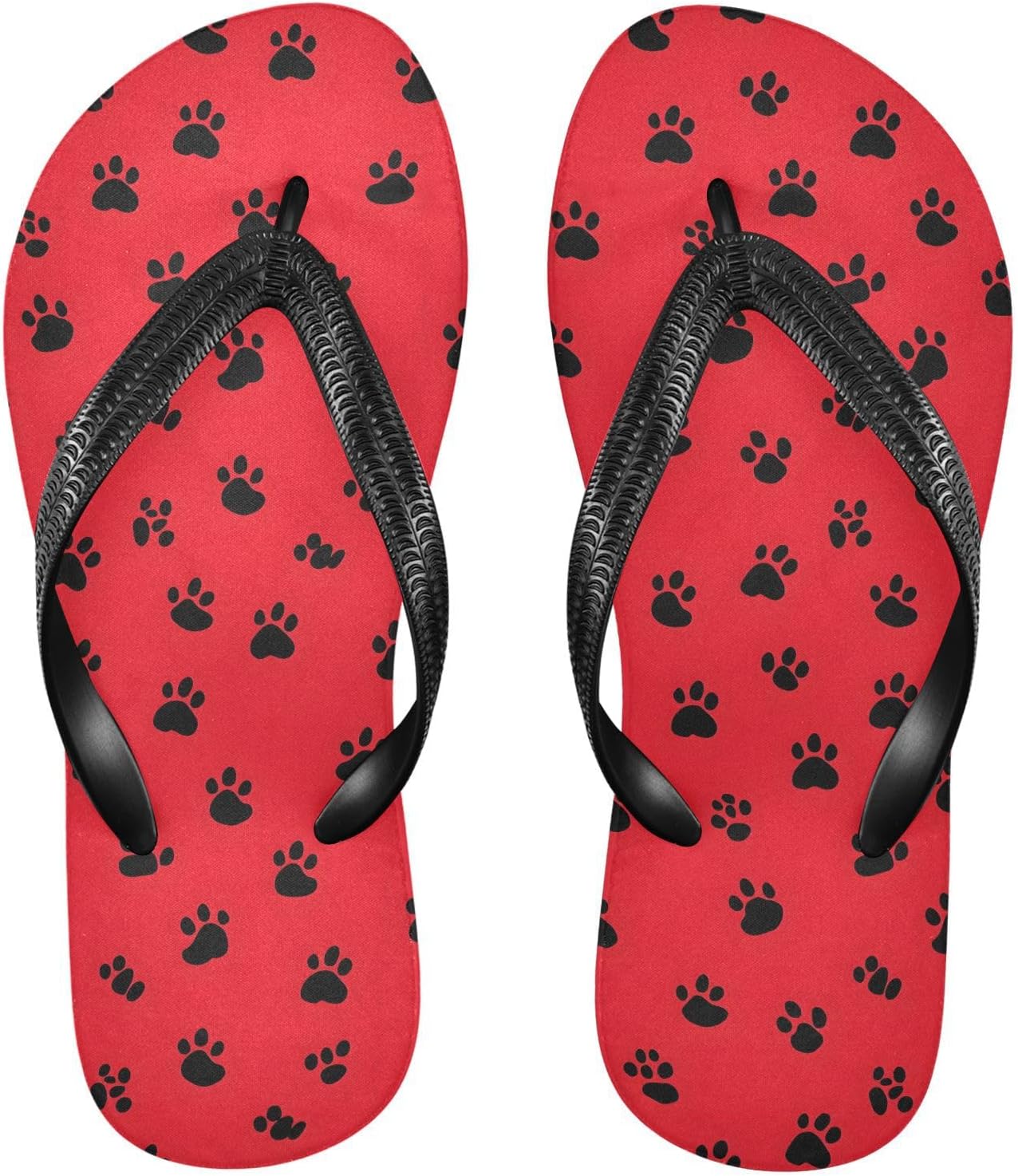 

Черные лапки Красные пляжные шлепанцы Летние повседневные сандалии для женщин и мужчин Душевые тапочки 20860807 Kfbe