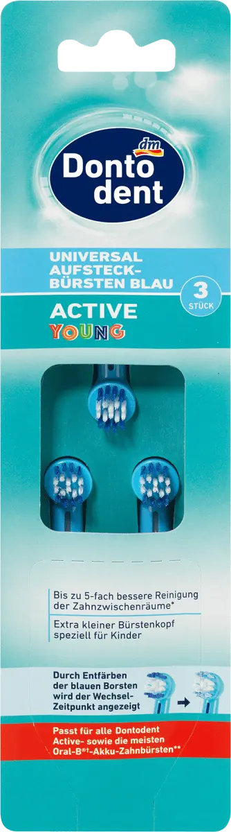 

Универсальные насадки Active Young синие 3 шт. Dontodent