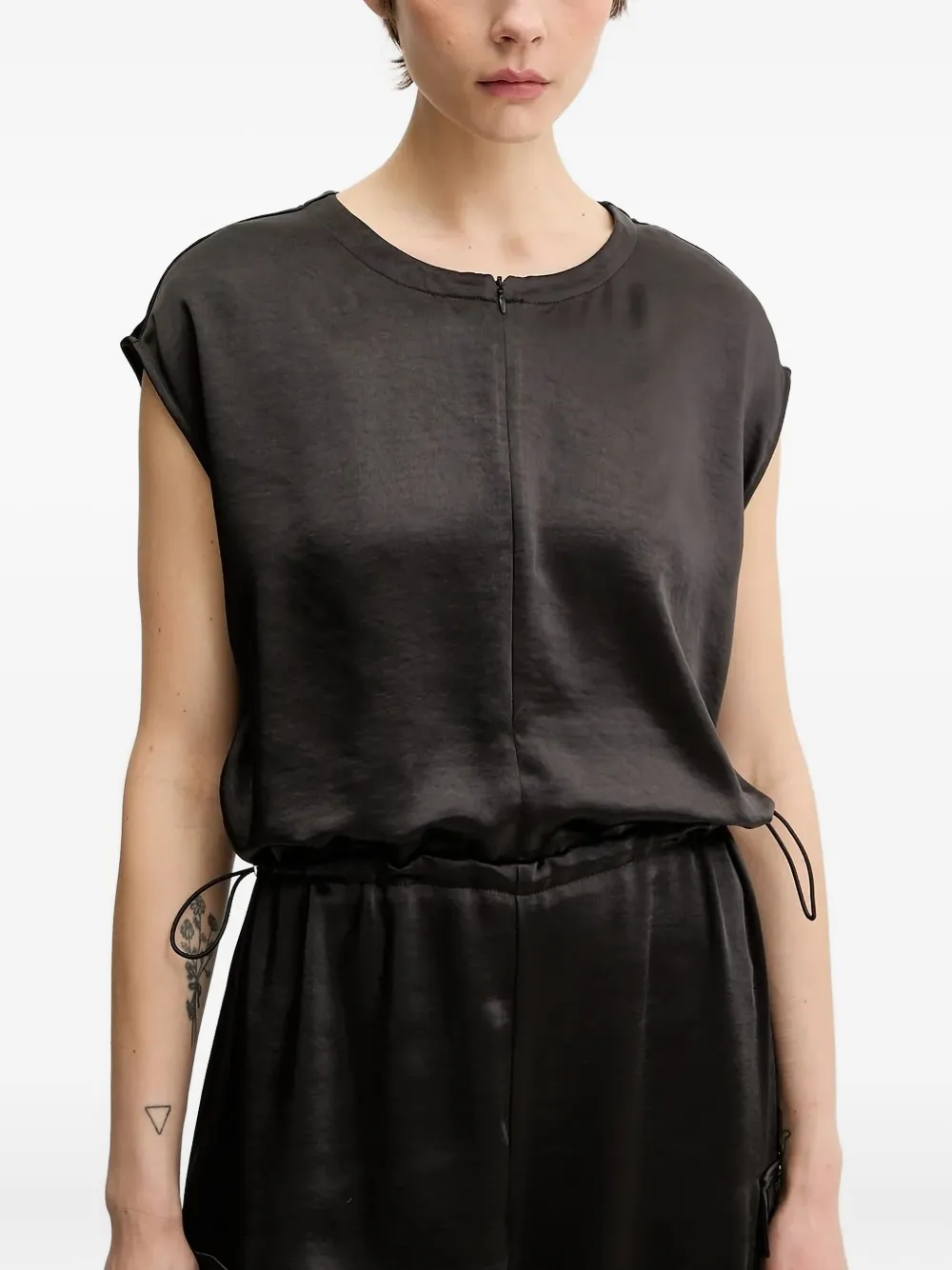 

Атласный комбинезон-карго Ea7 Emporio Armani, черный