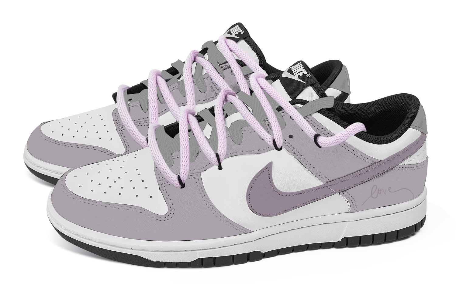 Nike Dunk Love Letter устойчивые к истиранию низкие кроссовки для скейтбординга Unisex фиолетовый белый — фото 4