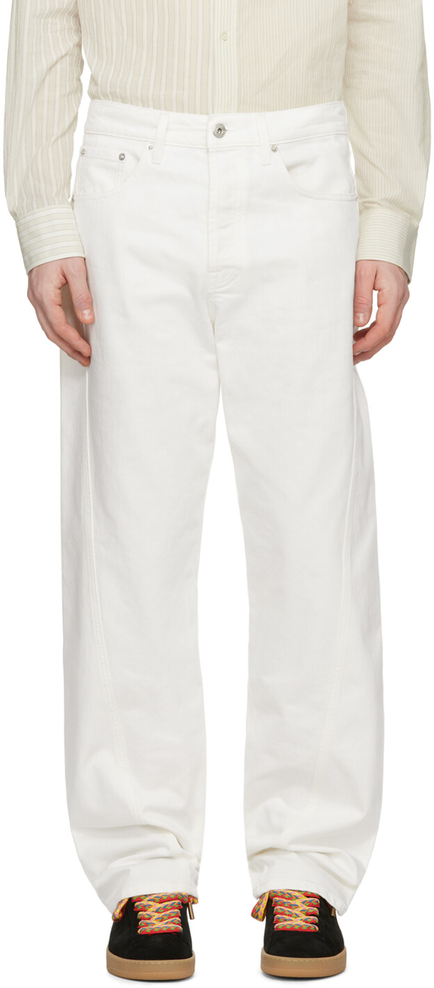 

Белые скрученные джинсы Lanvin