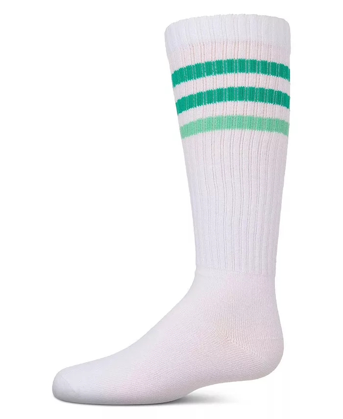 

Детские двухцветные носки до колена в стиле вarsity с полосками Memoi, зеленый