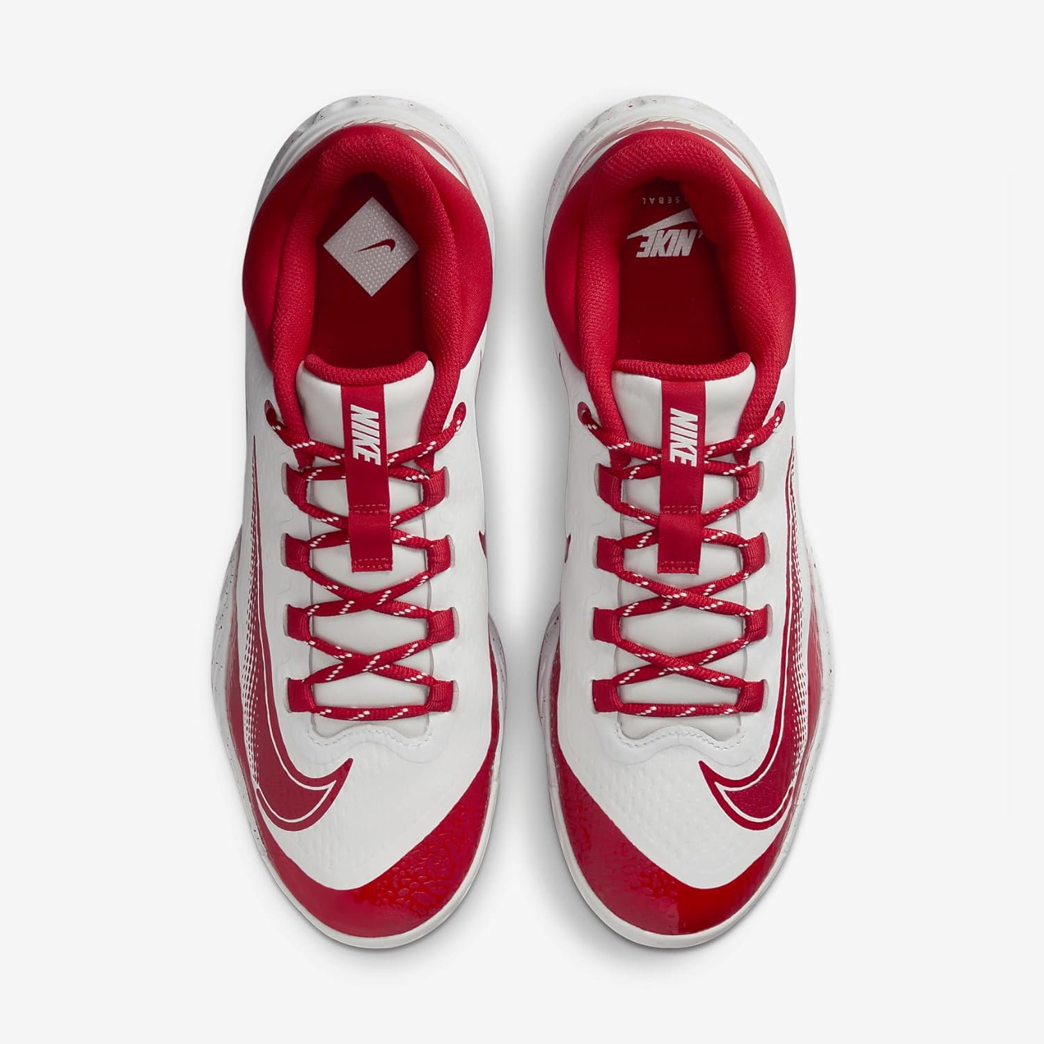 Бейсбольные бутсы Nike Men's Alpha Huarache Elite 4, White/University Red — фото 4