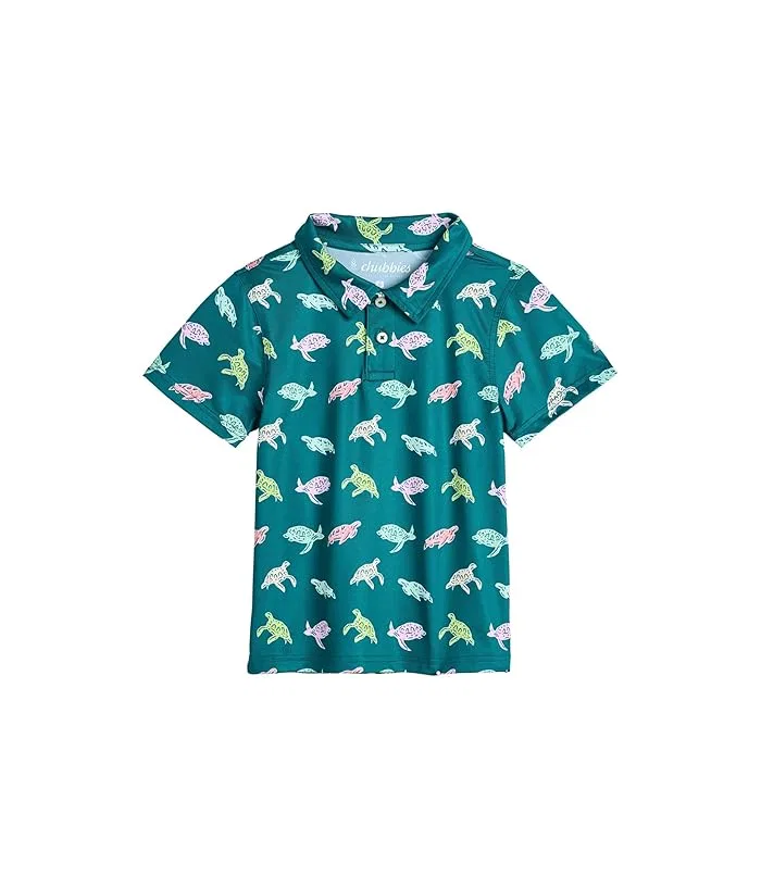 Рубашка The Lil Turtally Awesome Performance Polo Chubbies Kids, Bright Green/Pattern Base