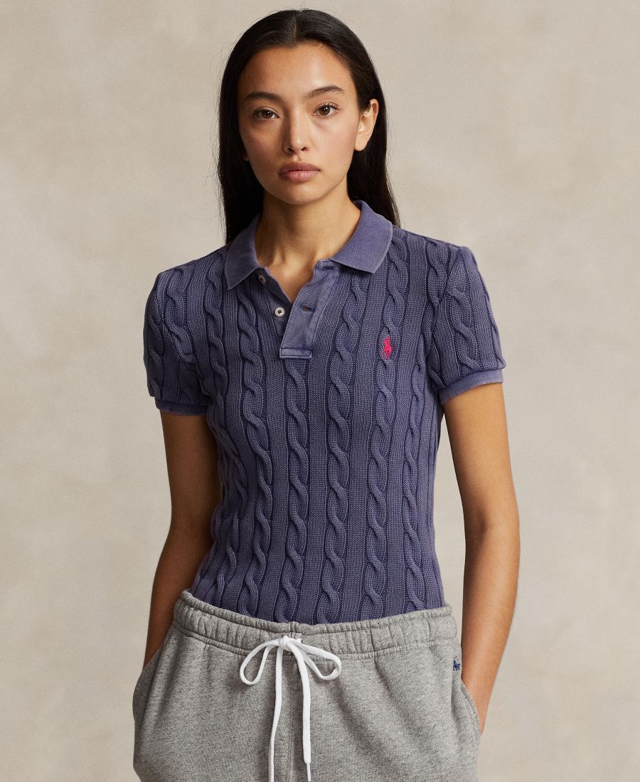 

Женская рубашка поло крупной вязки Polo Ralph Lauren, Newport Navy