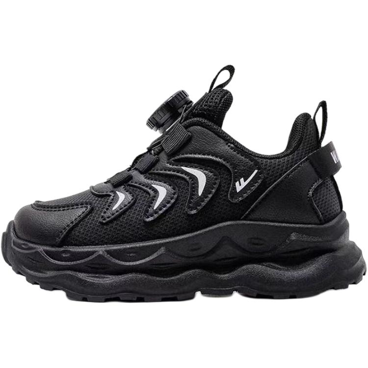 

Нескользящие дышащие низкие детские кроссовки для повседневной носки WARRIOR, черный