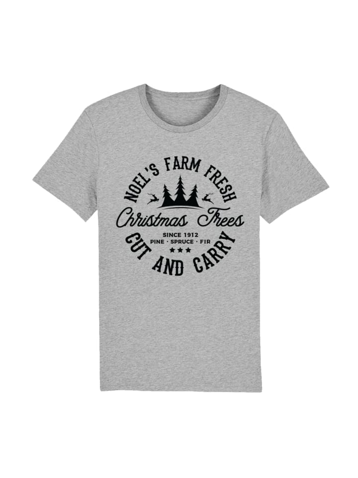 

Футболка F4NT4STIC T-Shirt Weihnachts Trees Farm Retro Sign, пятнистый серый