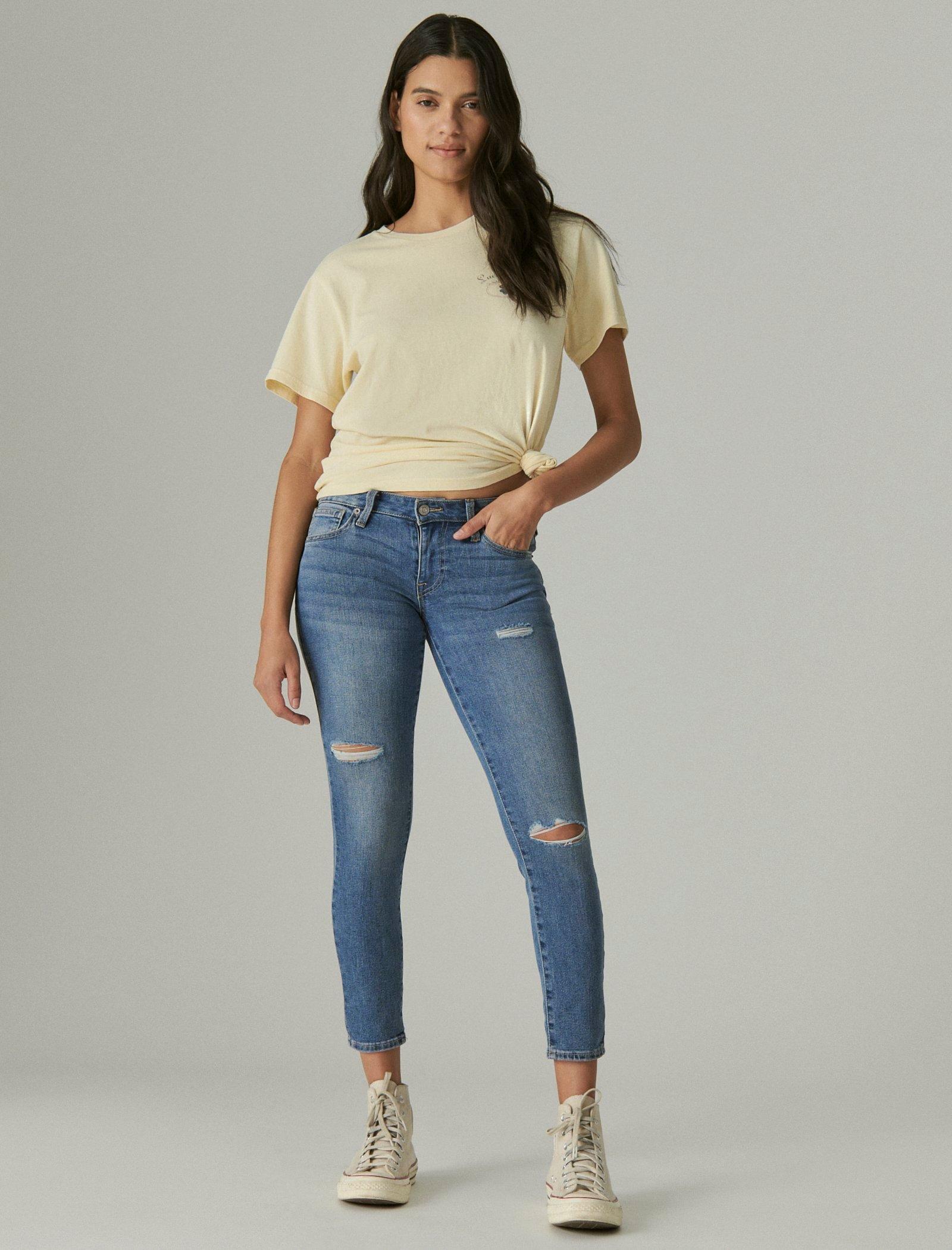 

Lucky Brand женские облегающие джинсы Lolita с низкой посадкой, цвет medium blue